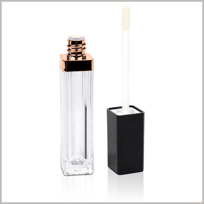 Square lip gloss tubes bottles with Lipbrush.Each lip gloss tube comes with Lipbrush, which is very convenient to use.