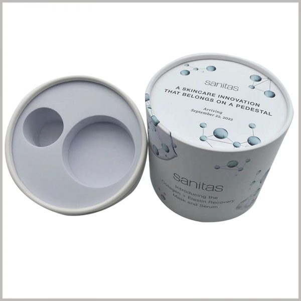 Two bottles of skin care products packaging tubes with eva insert, two layers of EVA can make the holes have different heights.