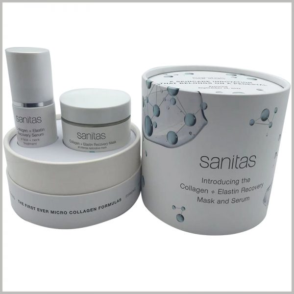 Two bottles of skin care products packaging tubes with printed, customized packaging can print product and brand information, which is very helpful for brand promotion.