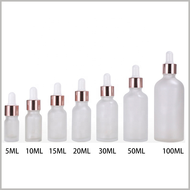White Frosted essential oil dropper bottles