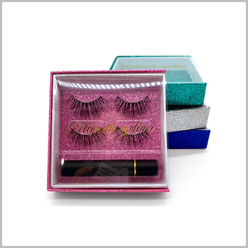 Windowed-eyelash-packaging-box-drawer-design-for-2-pairs