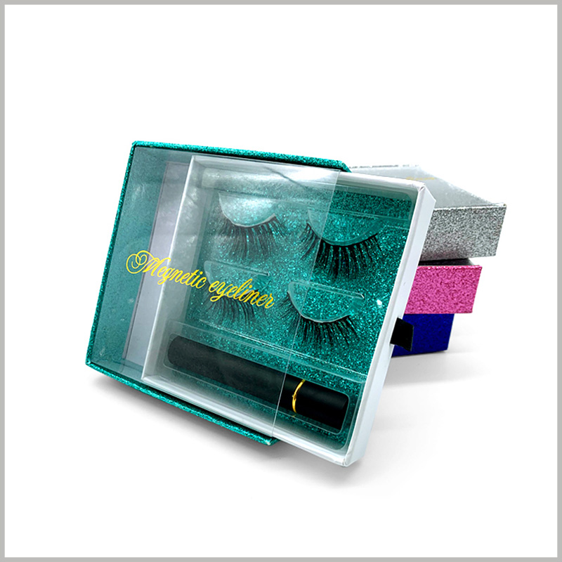 Windowed-eyelash-packaging-box-square-drawer-for-2-pairs
