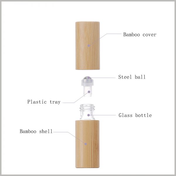 bamboo rollerball essential oils bottles with steelball