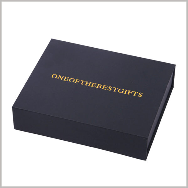 custom black cardboard gift boxes with bronzing printing, With the help of printed content, you can easily distinguish between the product inside the package and the brand it belongs to.