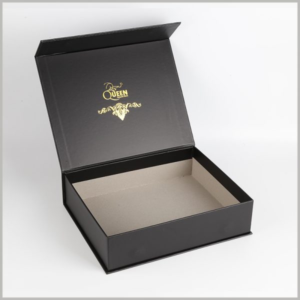 custom black hard cardboard boxes packaging boxes set.1200g gray board paper is the main raw material and has high rigidity; coated paper can be printed and used as laminated paper to improve the aesthetics of packaging.