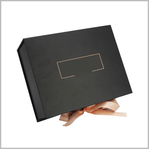 black large gift boxes wholesale,The whole package is made of thick black coated paper, which is strong and smooth, with high-quality gloss.