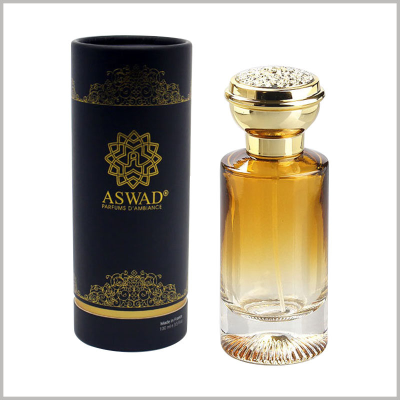 Black custom printing luxury perfume bottle packaging gold