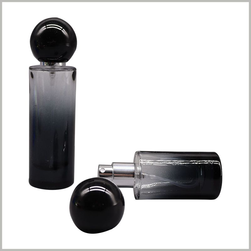 black round perfume bottle