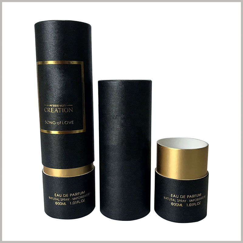custom black tube packaging for 30ml perfume boxes. Perfume packaging has a good overall visual sense and plays an important role in attracting customers' attention.