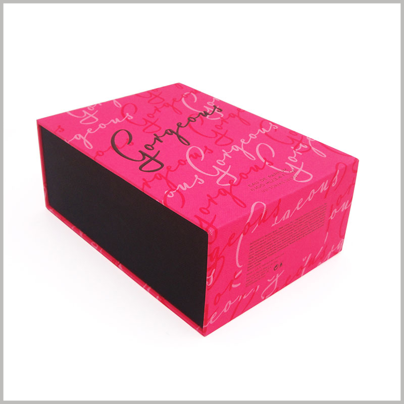 cardboard drawer packaging for 100ml perfume sample box. Customized packaging has unique printing content and design schemes, and through the printed text of the packaging, you can quickly know that the perfume volume is 100ml.