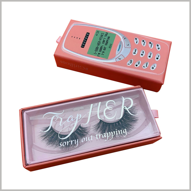 cell phone eyelash packaging box with windows wholesale. Print artistic brand names and related information on PVC windows, and use the brand to increase customers' trust in the product.