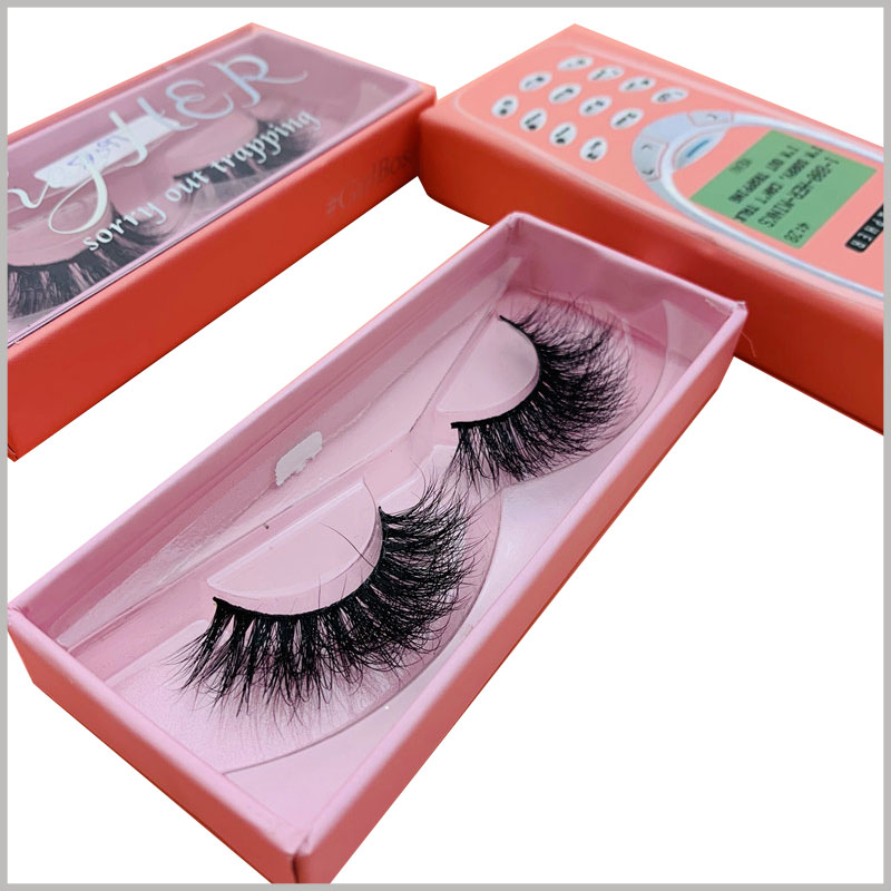 cell phone eyelash packaging box with windows. The blister tray inside the false eyelashes package is provided as a complete set, and you only need to put in the eyelash products to sell.