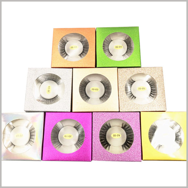 cheap Foldable glitter eyelash packaging box for one pair. This cheap false eyelash packaging is available in different colors and can be used directly in wholesale.