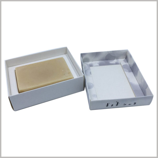 cheap custom printed boxes for soap. The printed soap packaging boxes are handmade, and the packaging manufacturing cost is low.