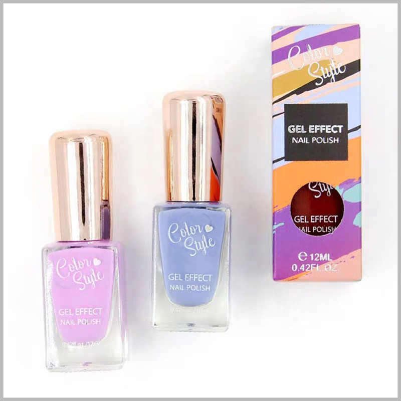 cheap printed packaging for single nail polish boxes. High-quality ink printing and stylish design make nail polish packaging and products more attractive.