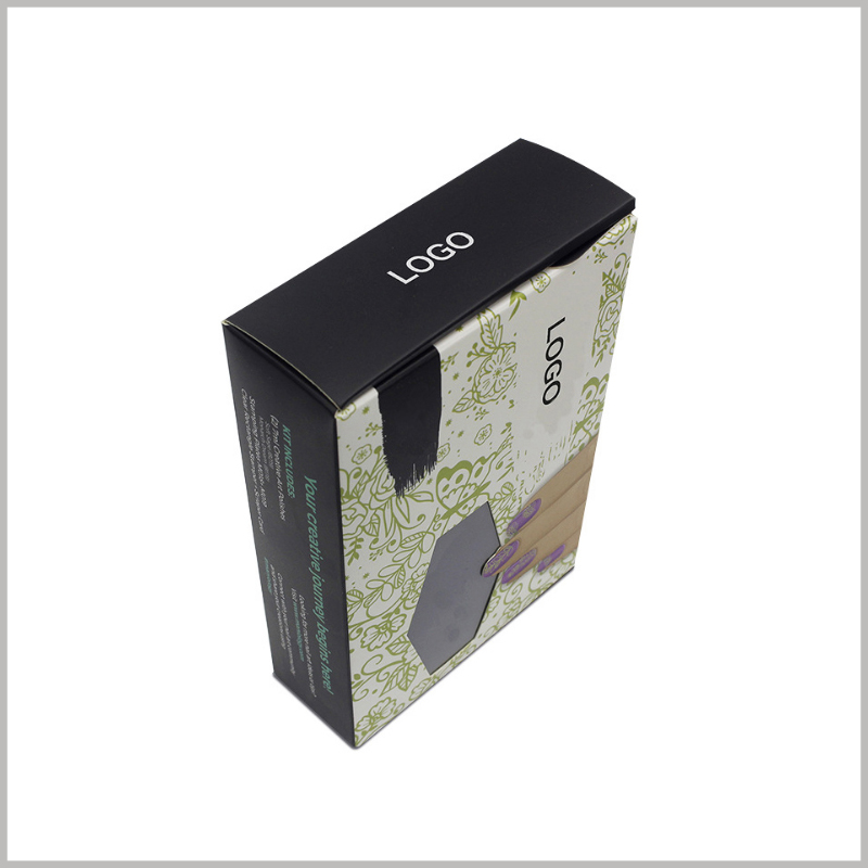cheap printed packaging with logo for nail polish boxes. Customized cosmetic packaging design is closely related to the product, and can better reflect the characteristics of the product.
