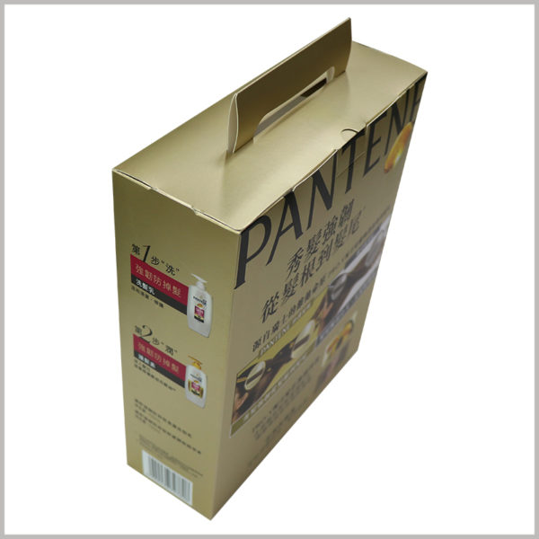 cheap shampoo packaging box with windows. Customized shampoo packaging is printed on the back and sides with detailed content, and detailed product descriptions will promote the value of the product.