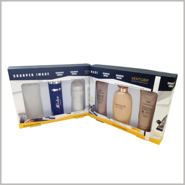 cheap shampoo packaging boxes with windows wholesle. The custom packaging has a white blister packaging inside, which can fix a variety of different products.