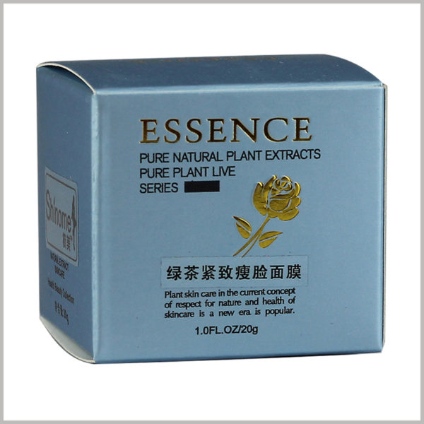 cheap square skincare packaging boxes,Brand and product information is mainly reflected in the form of bronzing printing, which uses emboss printing in combination.