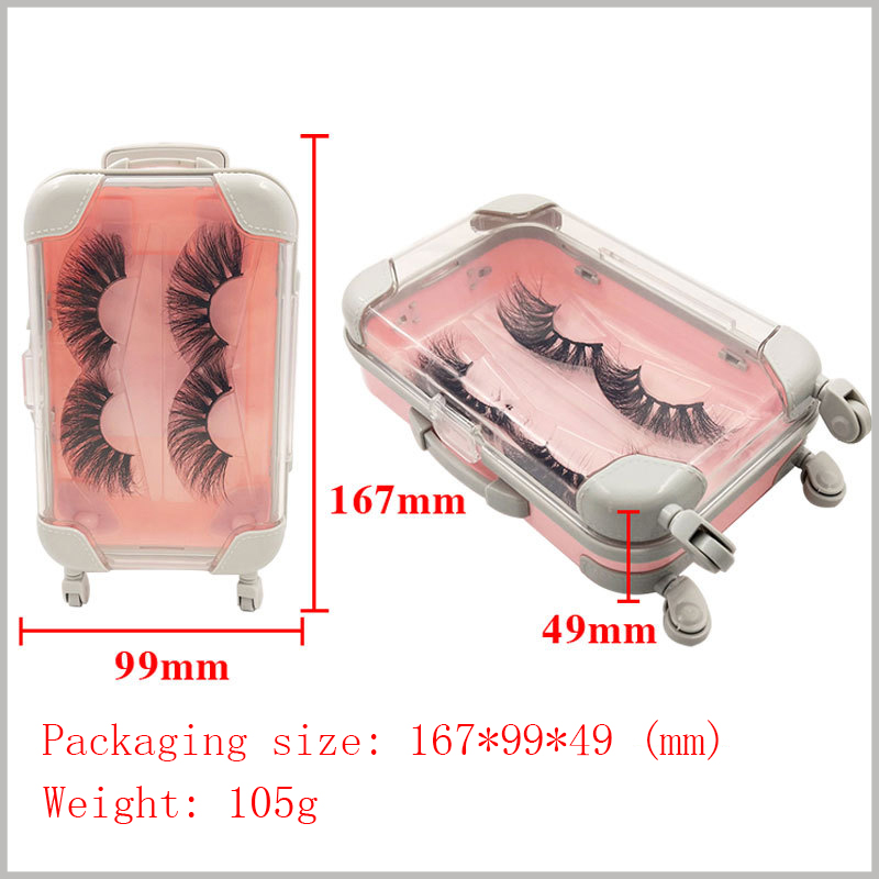 clear Eyelash packaging box travel case style for two pairs