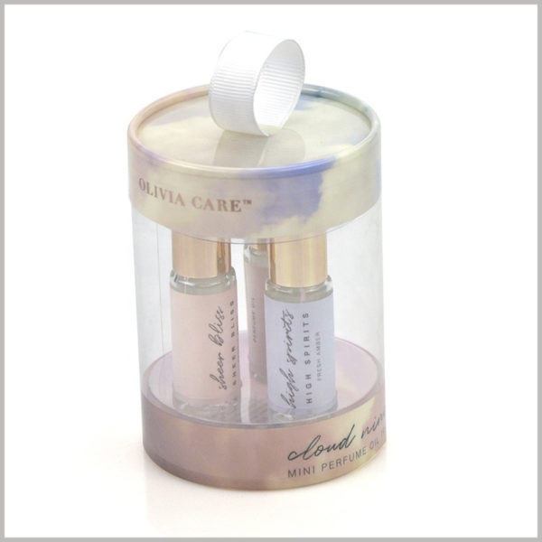 clear plastic tube packaging for perfume boxes. Necessary information, such as perfume brand, perfume model and capacity, can be printed directly on the paper cover of the transparent tube.