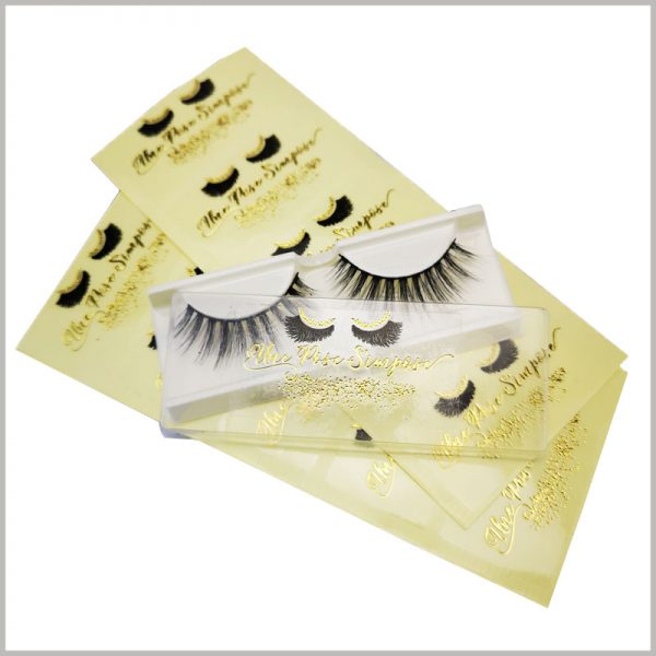 clear printing label for fake eyelash box. The clear label has the best display effect for the product, and maximizes the display of the product without affecting the brand promotion.