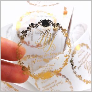 clear round gold labels wholesale.The custom label is very convenient to use and can be easily attached to the product container to promote the product and brand.