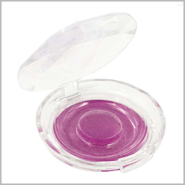 clear round packaging for mink eyelash. Purple is an attractive lucky color for many women. As a foil color for eyelash packaging, it can increase the attractiveness of packaging and eyelashes.