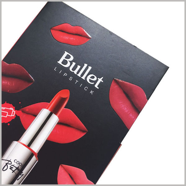 crative lipstick packaging boxes with printing. Hard "lip prints" and lipsticks as the main elements of packaging design have increased the attractiveness of packaging.