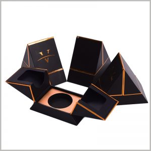 creative packaging for skincare products.The inserts of the custom skin care product packaging are black cardboard and gold cardboard, and the custom packaging is 100% biodegradable.