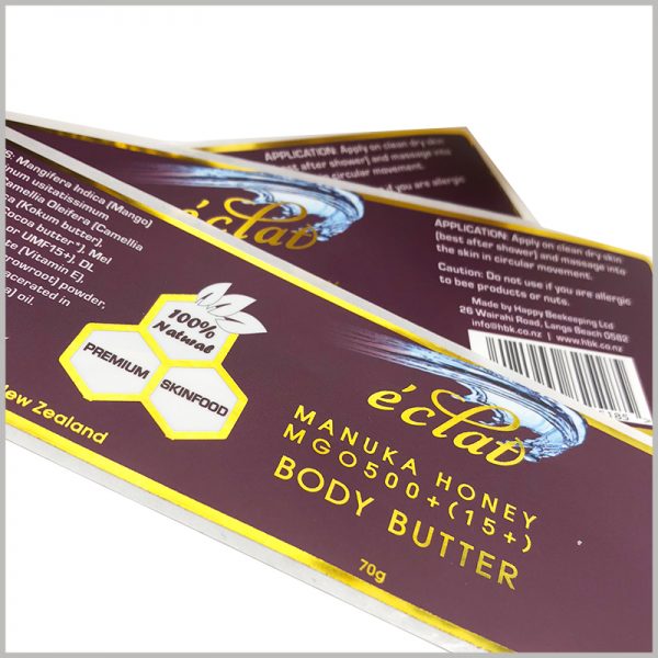 custom beatiful labels for body butter.Customized butter labels are very beneficial for international purchases, and their transportation costs are very low.