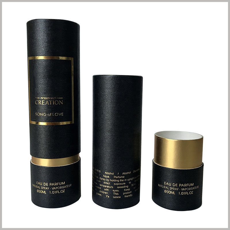 custom black tube packaging for 30ml perfume boxes. Perfume packaging has a good overall visual sense and plays an important role in attracting customers' attention.