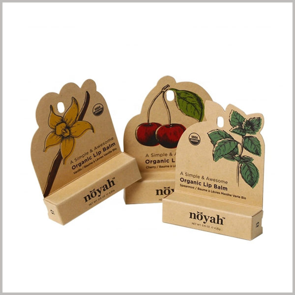 custom brown eco friendly lip balm packaging boxes. Determine the style of the kraft paper packaging design according to the lip balm, ensuring that the product and packaging are perfectly matched.