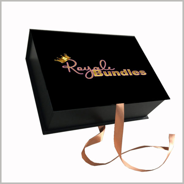 custom cardboard gift boxes packaging for hair bundles.Print special patterns and product names on the front of custom packaging to attract customers' attention and promote their purchases