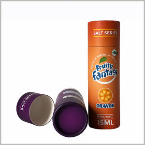 custom cardboard round boxes for 15 ml fruit essential oils packaging. Custom paper tube boxes are package design and size determined according to the product.
