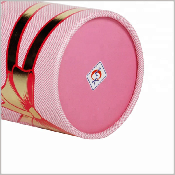 custom cardboard tube packaging for 100ml perfume gift boxes, Specific logo can be printed on top of pink paper tube