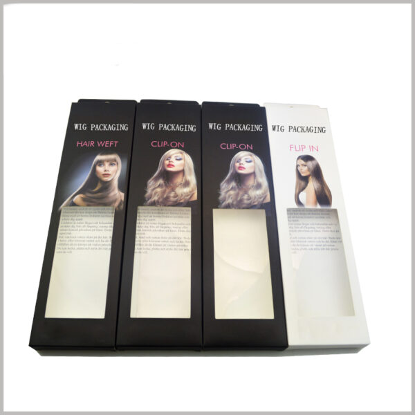 custom cheap hair extension packaging with windows