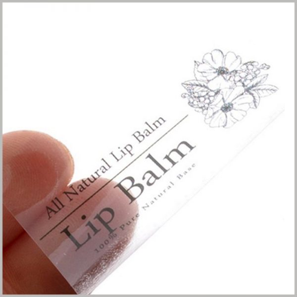 custom clear labels for lip balm.The label pattern, text and other content can be customized to meet the needs of product and brand promotion.