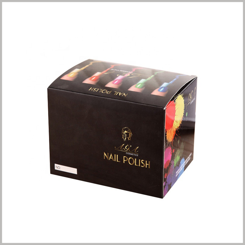custom color cosmetics packaging for 12pcs of nail polish boxes. Nail polish packaging design incorporates fashionable elements, and well reflects the product characteristics and brand value.