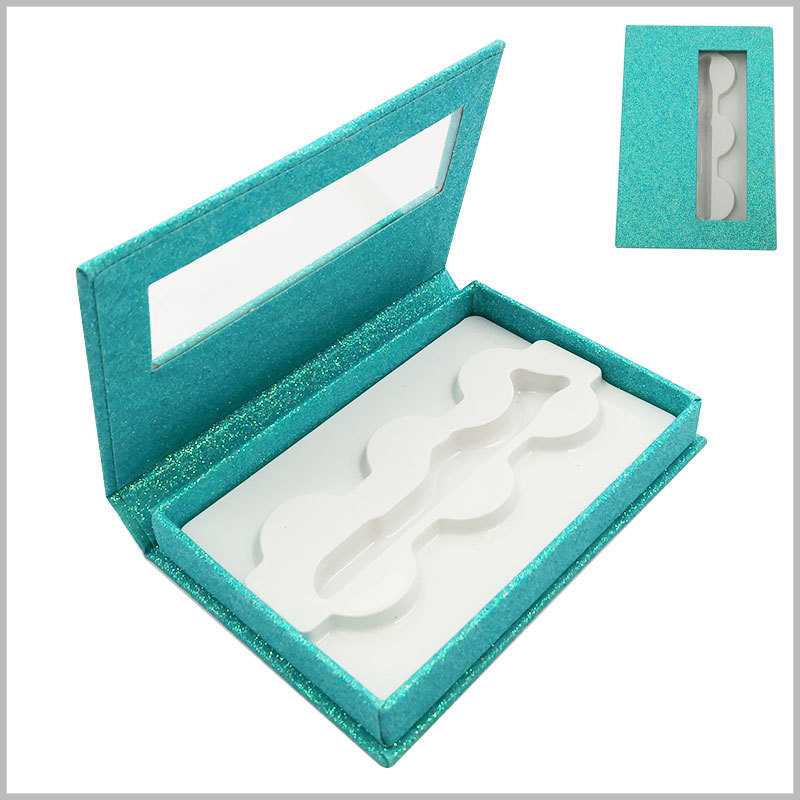 custom eyelash packaing box with window for lot of 3 pairs