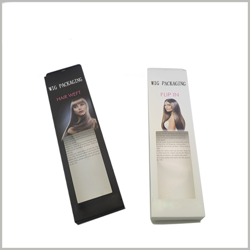 custom hair extension packaging with windows wholesale