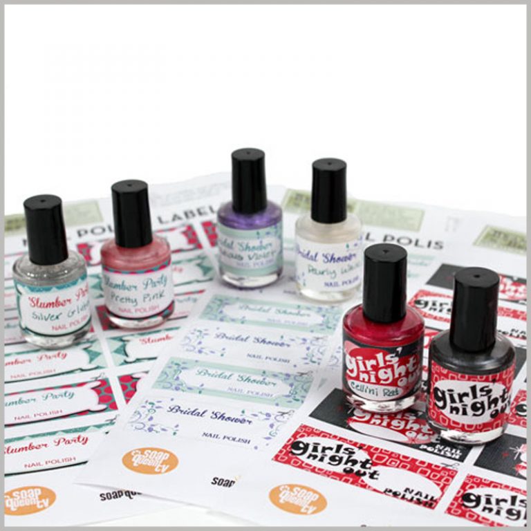 Custom labels for nail polish bottles Cosmetic labels
