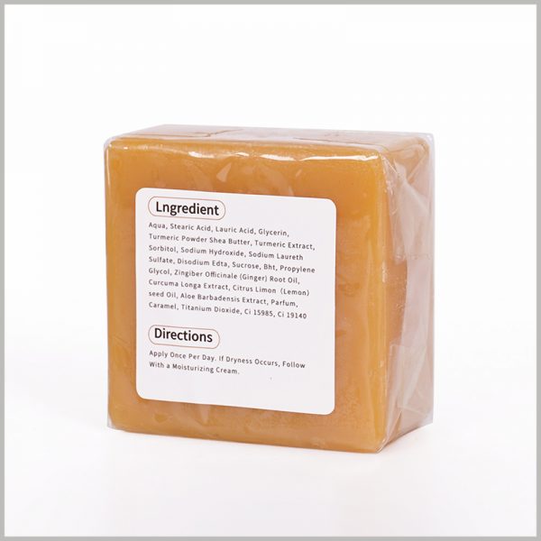 custom printable paper labels for soap.The detailed product information is printed on the back label of the soap, which can reflect the product's composition and other information.