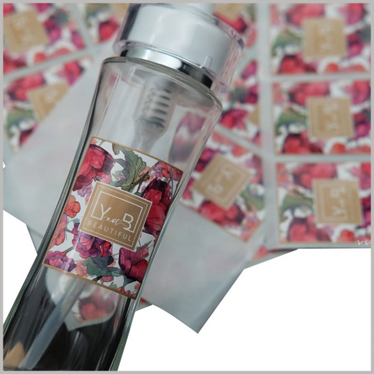 Clear labels gold foil print for cosmtic bottles Custom labels