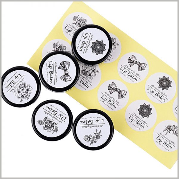 custom round labels for lip balm.The printed content of the lip balm label is differentiated, which has a differentiated publicity effect for different products.