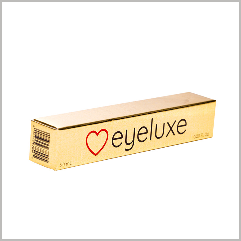 custom small gold boxes for 6ml lip gloss packaging. Print barcodes on the sides of customized packaging to identify the authenticity of the product's brand and promote brand value.