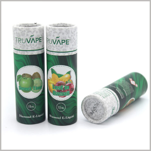 custom small round cardboard boxes for 15ml vape oil packaging. Every detail of the printing paper tube is handled in place, ensuring the high quality of customized round boxes.