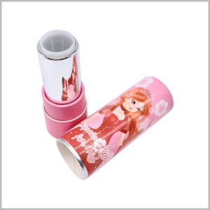 cute and eco friendly empty lipstick tubes wholesale. Pink lipstick tube background, cute female cartoon characters as promotional patterns, have a strong attraction for women.