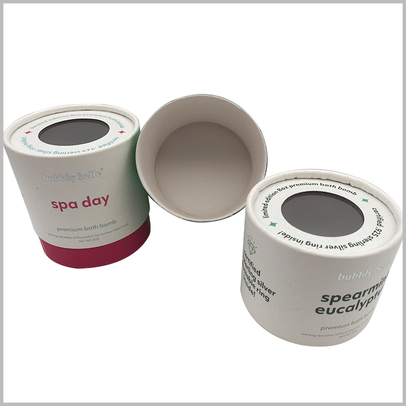 eco friendly bath bomb packaging tube with window, unique packaging design can reflect the personalized differences of products.