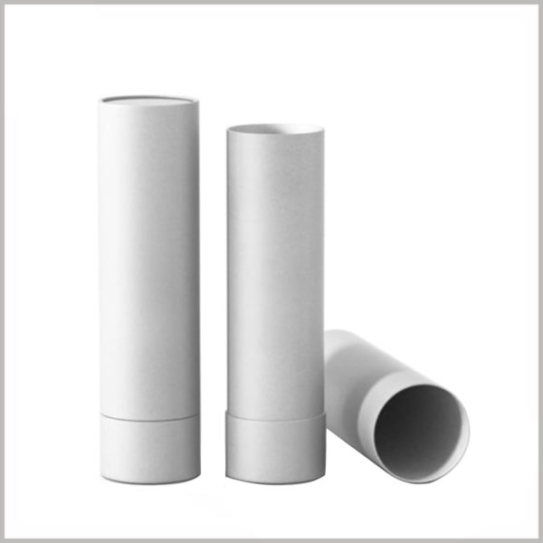 empty cardboard deodorant tubes packaging without printed. White cardboard tube packaging can be used as a variety of product packaging.